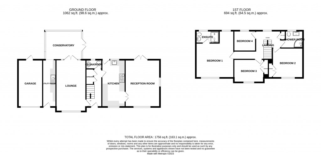 Floorplans For Middle Touches, Chard, Somerset, TA20