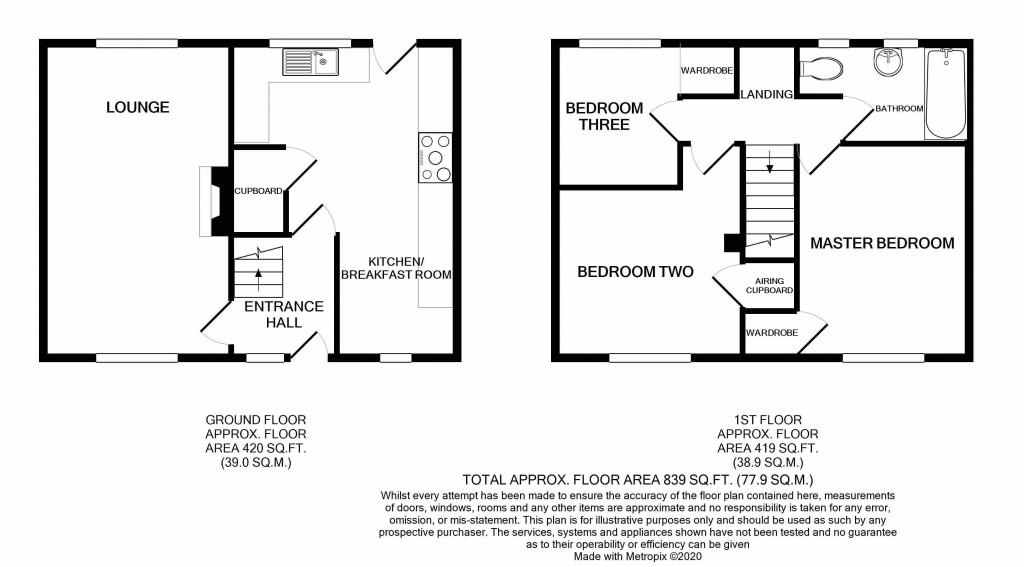 Floorplans For Montague Way, Chard, Somerset, TA20