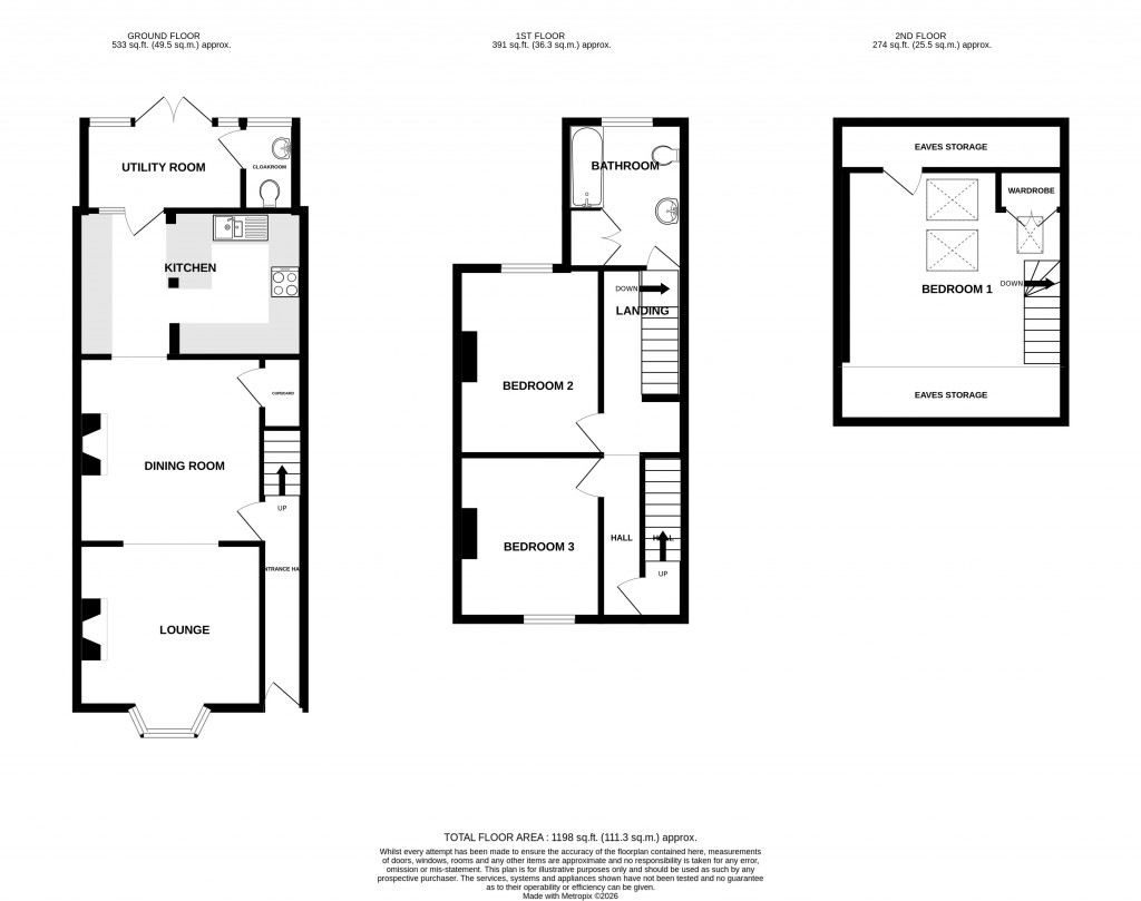 Floorplans For Victoria Avenue, Chard, Somerset, TA20