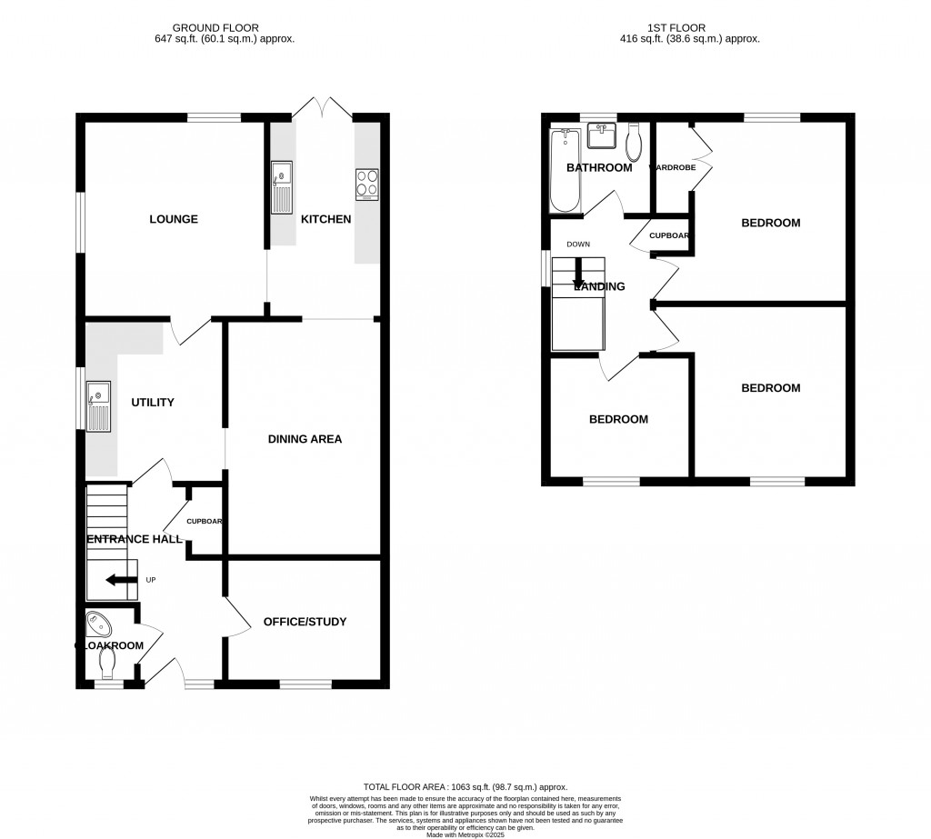 Floorplans For Davies Close, Winsham, Chard, Somerset, TA20