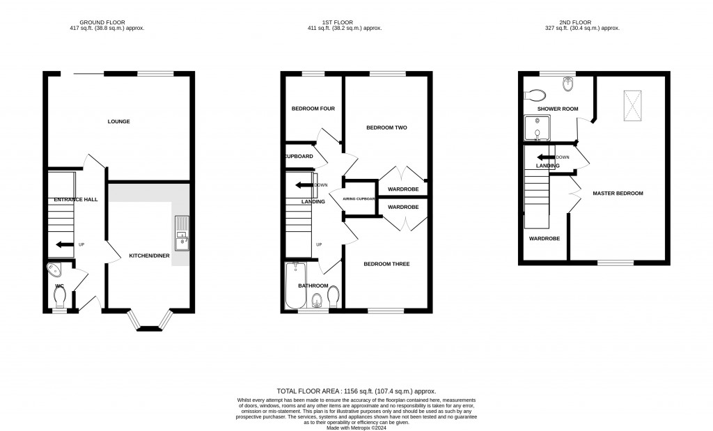 Floorplans For Coker Way, Chard, Somerset, TA20