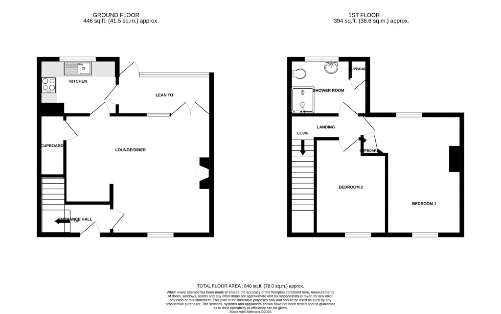 Floorplans For Thatch Cottages, Western Way, Winsham, Somerset, TA20