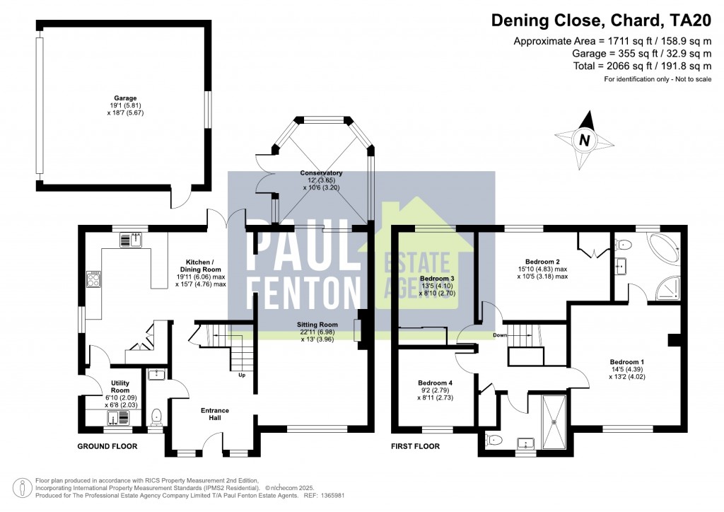 Floorplans For Dening Close, Chard, Somerset, TA20