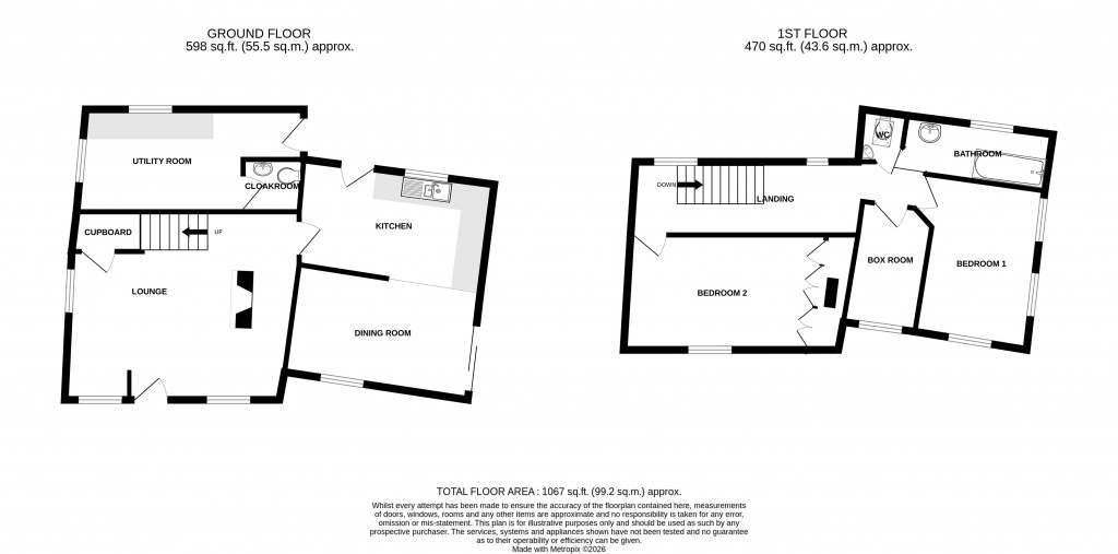 Floorplans For Lower Coombses, Tatworth, Somerset, TA20