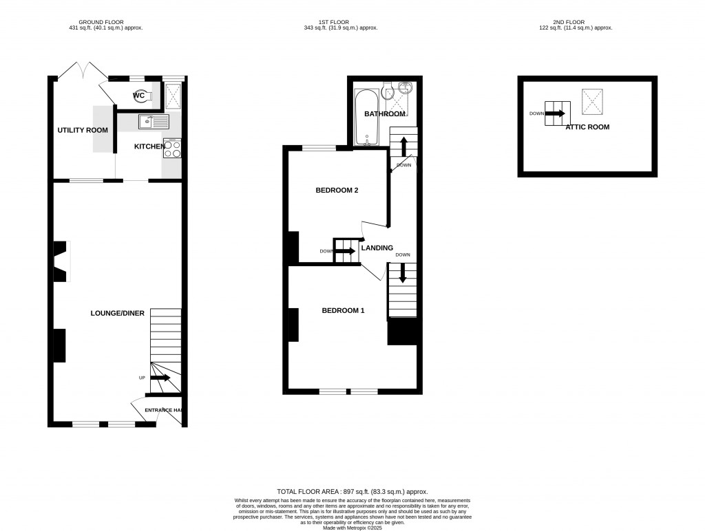 Floorplans For Boden Villas, Chard, Somerset, TA20