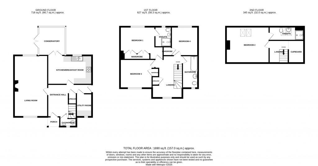 Floorplans For Langdons Way, Tatworth, Chard, Somerset, TA20