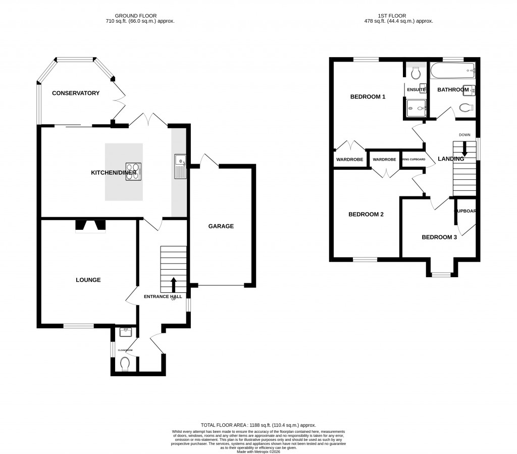 Floorplans For Dening Close, Chard, Somerset, TA20