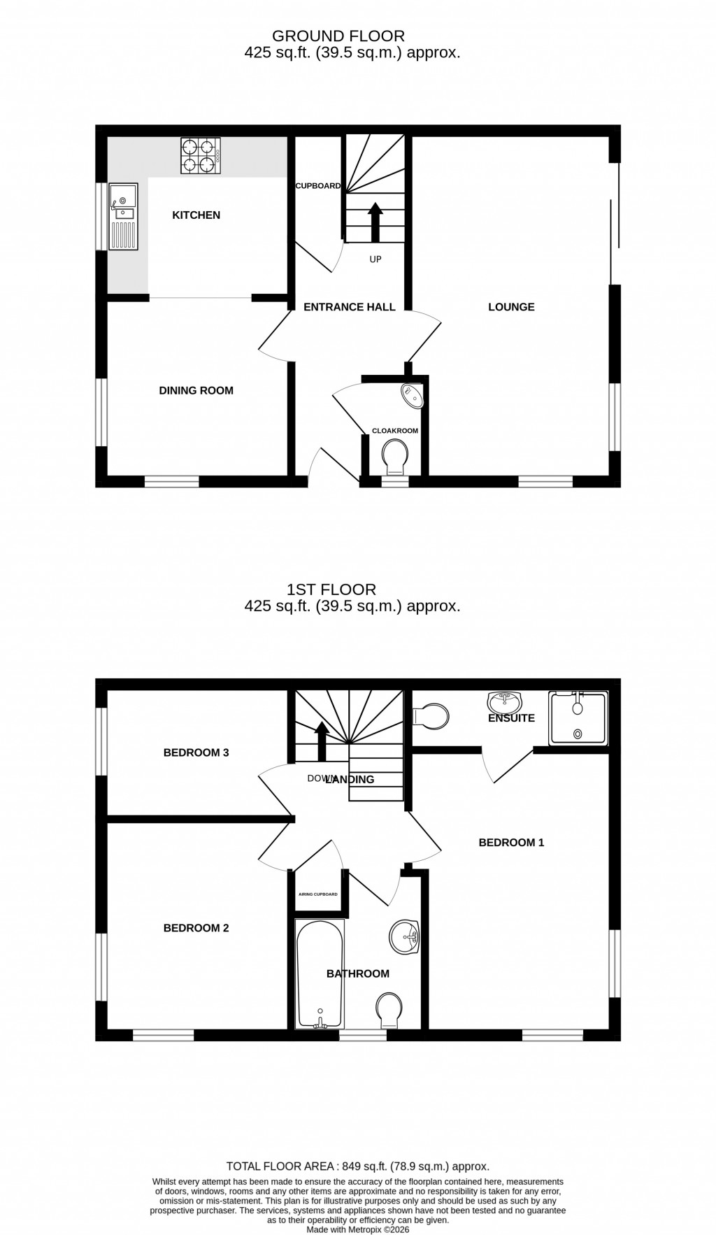 Floorplans For Brutton Way, Chard, Somerset, TA20