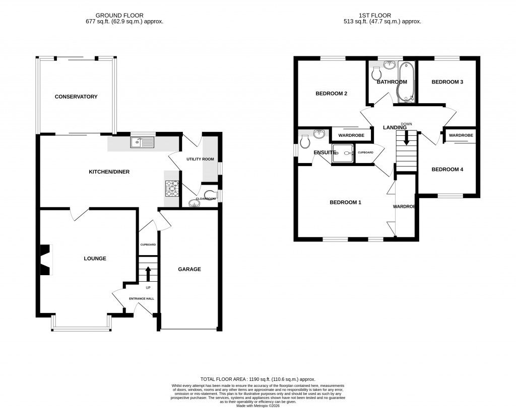 Floorplans For Foxglove Way, Chard, Somerset, TA20