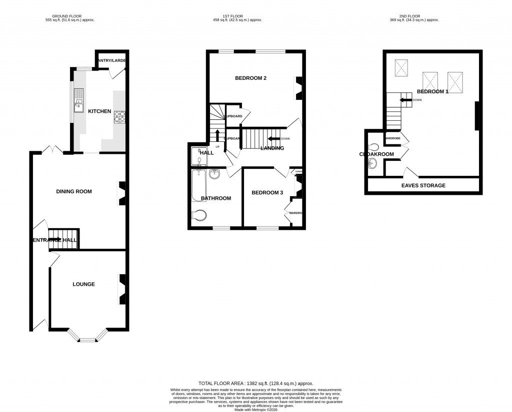Floorplans For Bilston Villas, Crimchard, Chard, Somerset, TA20