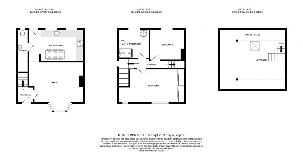 Floorplans For Cerdic Terrace, Chard, Somerset, TA20