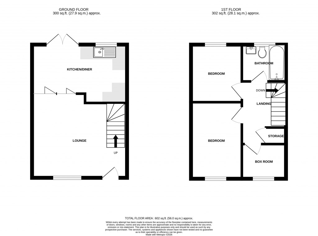 Floorplans For Crib Close, Chard, Somerset, TA20