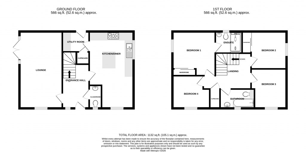 Floorplans For Orchard Rise, Chard, Somerset, TA20