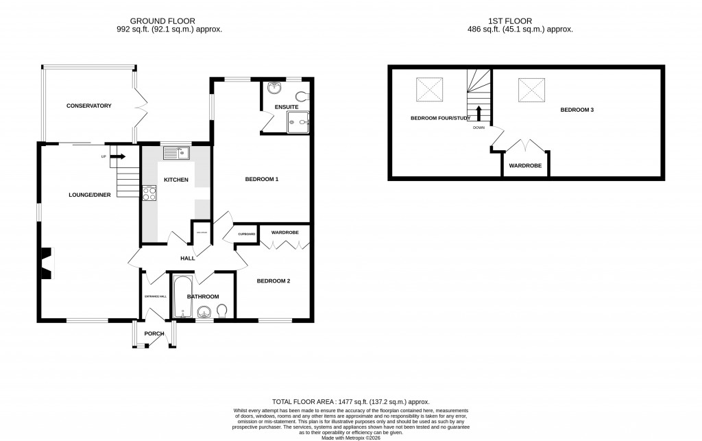 Floorplans For Langdons Way, Tatworth, Chard, Somerset, TA20