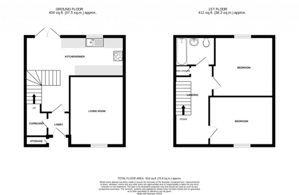 Floorplans For 26 Bubwith Close, Chard, Somerset, TA20