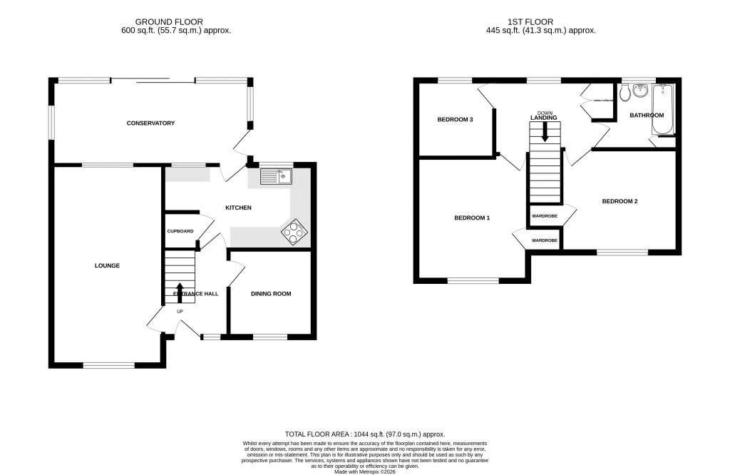 Floorplans For Nursery Gardens, Chard, Somerset, TA20