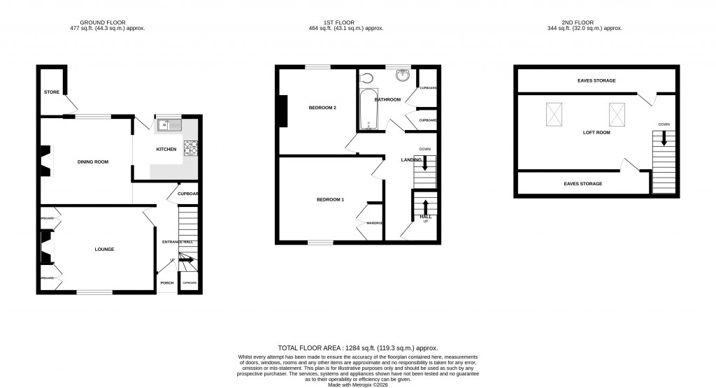 Floorplans For Holly Terrace, Chard, Somerset, TA20
