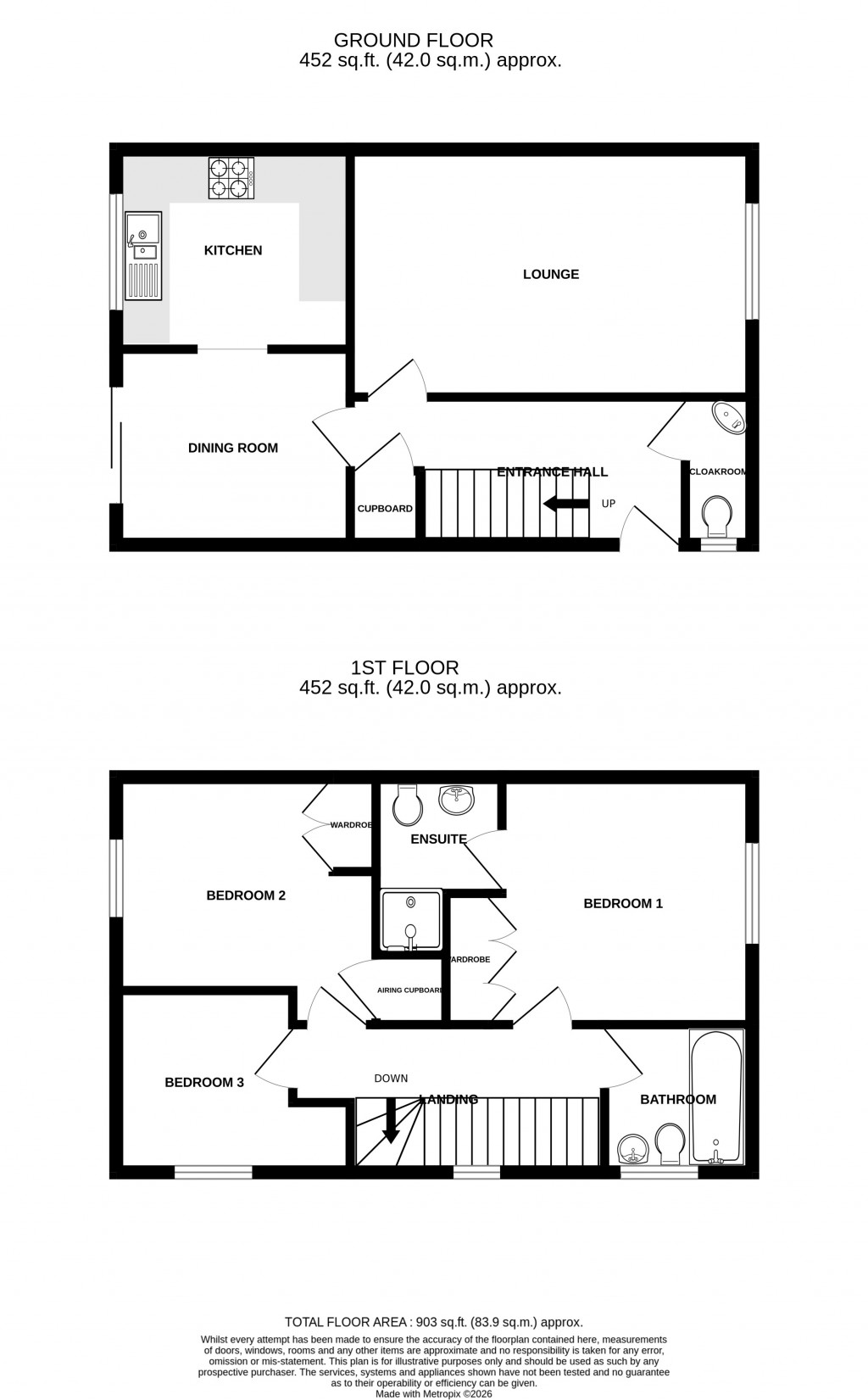 Floorplans For Lower Meadow, Ilminster, Somerset, TA19