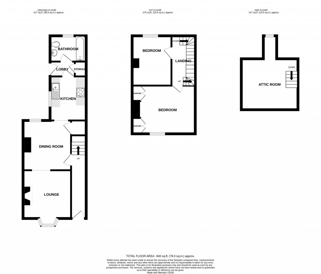Floorplans For Combe Street, Chard, Somerset, TA20