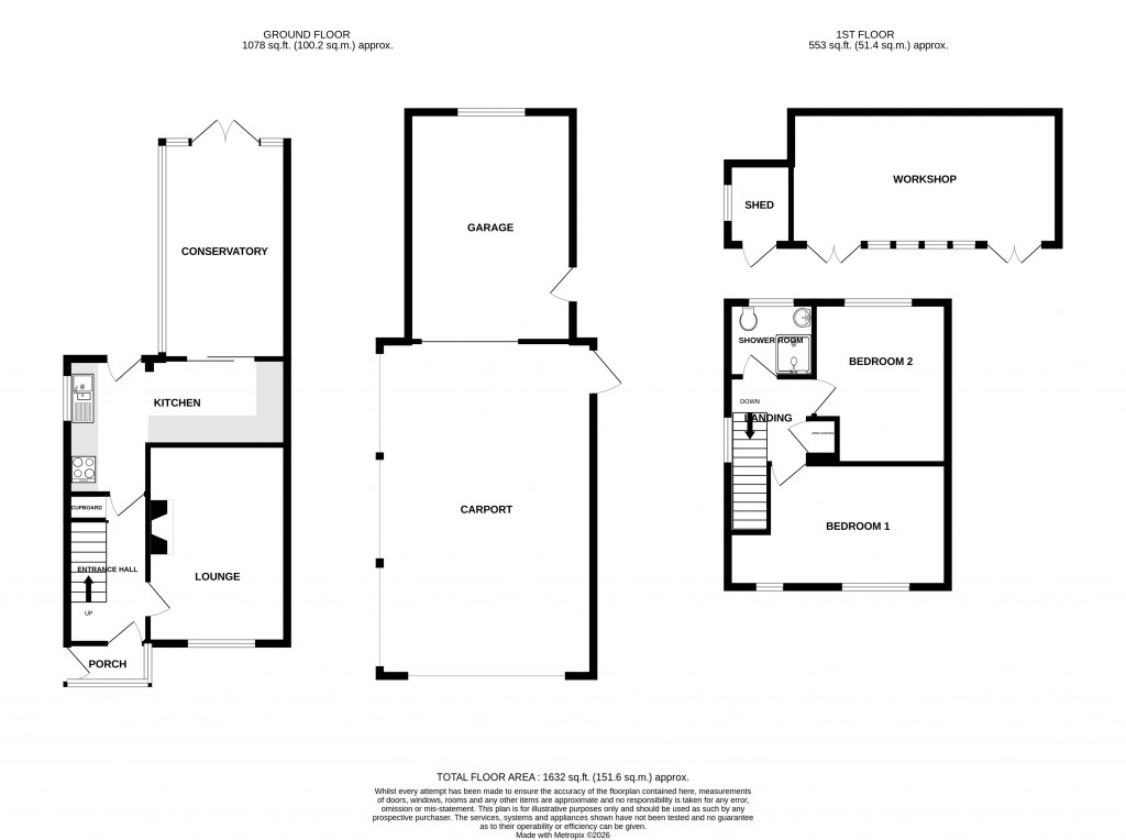 Floorplans For Hervey Road, Chard, Somerset, TA20